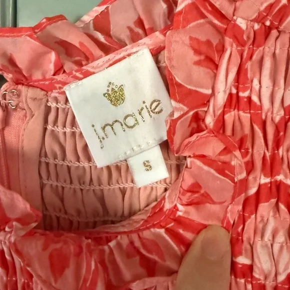 J. Marie| Dolly Ruched Dress Pink Ruffle Dress - Picture 6 of 9